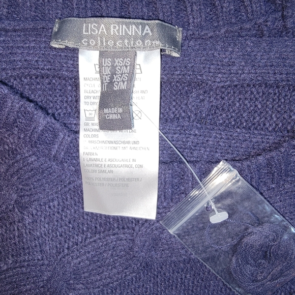 NWT Lisa Rinna Collection Blue Poncho Sweater - Picture 2 of 6